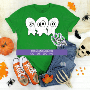12PD Ghost Trio-Mockup Kelly shirt - 12 Paw Designs