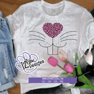 Bunny Face Heart Leopard Nose