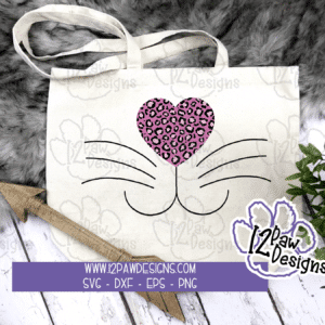 Kitty Face Heart Leopard Nose