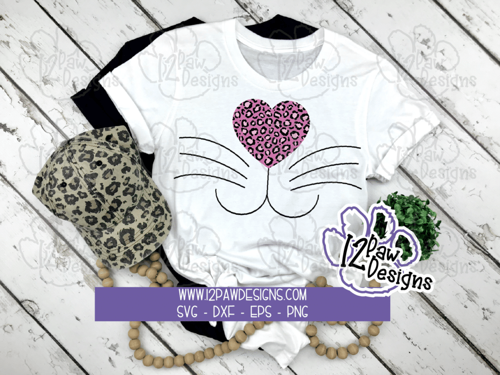 Kitty Face Heart Leopard Nose