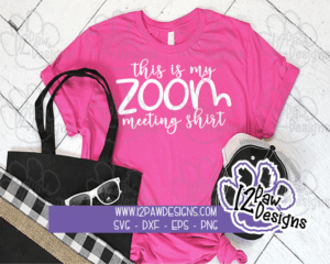 12PD-Zoom-Meeting-Shirt-MockupPink - 12 Paw Designs Zoom Meeting Shirt