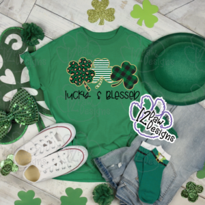 Lucky and Blessed Shamrocks SVG - Shamrocks Cut File - Cricut Silhouette - svg/dxf/png/eps - Digital Download