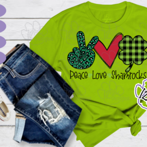Peace Love Shamrocks SVG - Peace Love Shamrocks Cut File - Cricut Silhouette - svg/dxf/png/eps - Digital Download