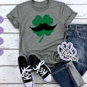 Shamrock-stache SVG - Shamrock-stache Cut File - Cricut Silhouette - svg/dxf/png/eps - Digital Download