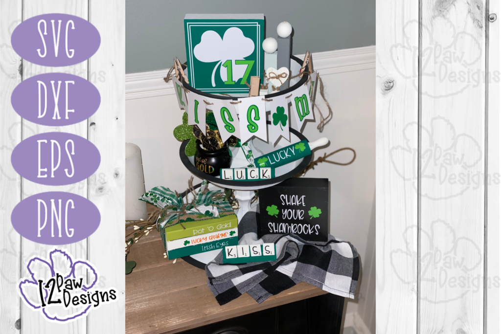 St Patricks Day Tiered Tray SVG- Tiered Tray Cut File - Cricut Silhouette - svg/dxf/png/eps - Digital Download