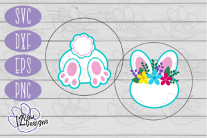 Bunny body Keychain Tray SVG- Bunny Tag Cut File - Cricut Silhouette - svg/dxf/png/eps - Digital Download