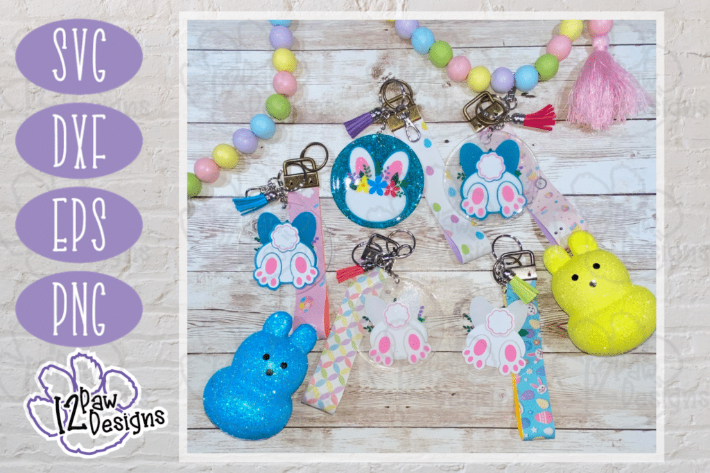 Bunny body Keychain Tray SVG- Bunny Tag Cut File - Cricut Silhouette - svg/dxf/png/eps - Digital Download