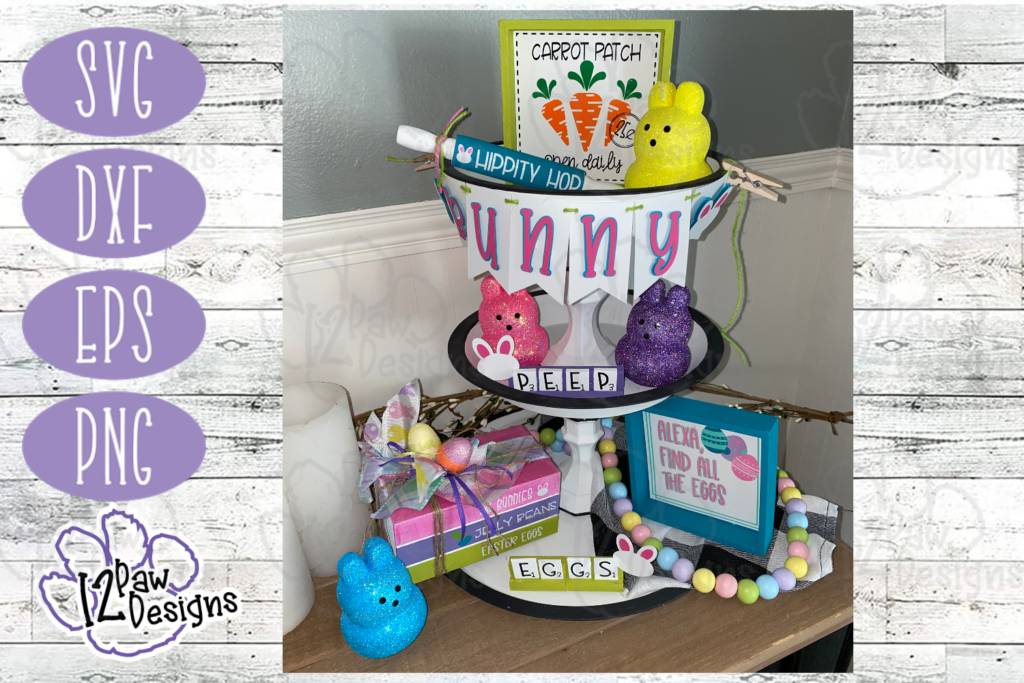 Easter Tiered Tray SVG- Tiered Tray Cut File - Cricut Silhouette - svg/dxf/png/eps - Digital Download