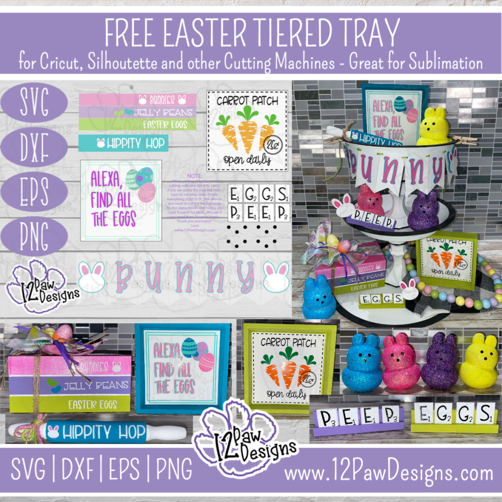 Easter Tiered Tray SVG- Tiered Tray Cut File - Cricut Silhouette - svg/dxf/png/eps - Digital Download