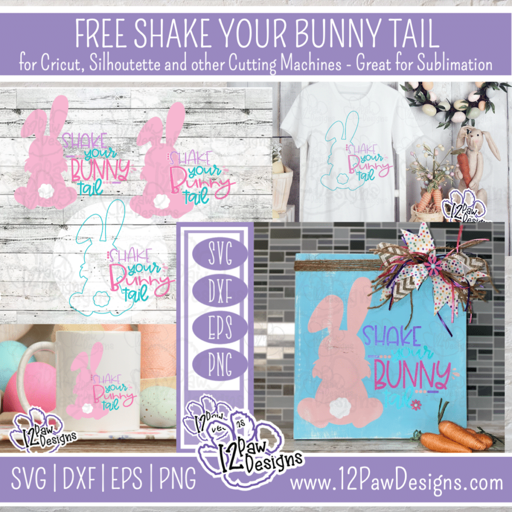 Shake your bunny Tail SVG- Shake your bunny Tail Cut File - Cricut Silhouette - svg/dxf/png/eps - Digital Download