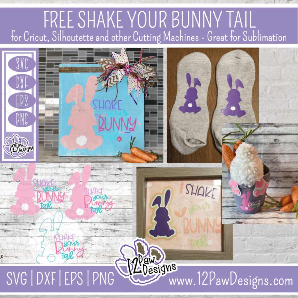 Shake your bunny Tail SVG- Shake your bunny Tail Cut File - Cricut Silhouette - svg/dxf/png/eps - Digital Download