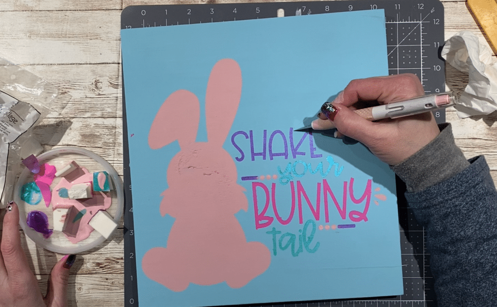 Shake your bunny - Remove Stencil and clean up