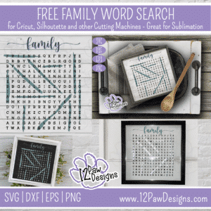 12PD Family Word Search - 12 Paw Designs 12PD Family Word Search