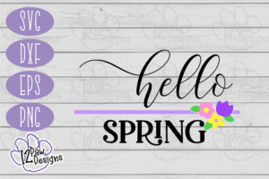 Hello Spring Round SVG - Hello Spring Round File - Cricut Silhouette - svg/dxf/png/eps - Digital Download