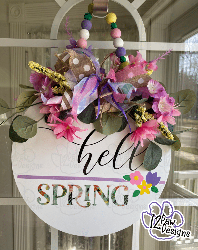 Hello Spring Round SVG - Hello Spring Round File - Cricut Silhouette - svg/dxf/png/eps - Digital Download
