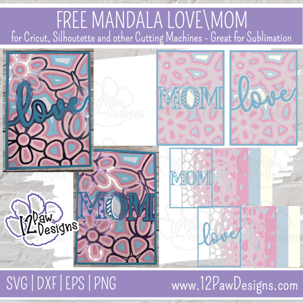 Mandalas MOM LOVE 5x7 FREE