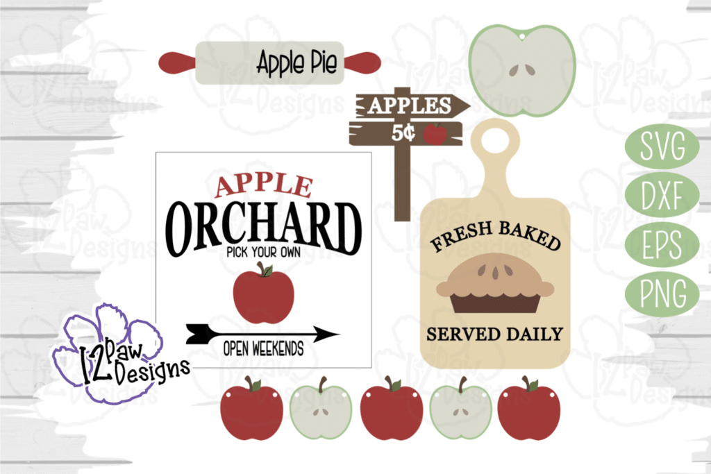 Apple Tiered Tray, Fall Tiered Tray, Apple Tray Svg, Cricut Silhouette Glowforge, Svg/Dxf/Png/Eps, Digital Download, Cut File
