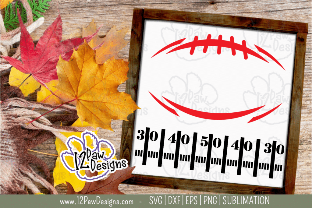 Football Outline, Football, Yard Line, Cricut Silhouette Glowforge, Svg/Dxf/Png/Eps, Digital Download, Cut File