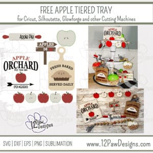 Apple Tiered Tray, Fall Tiered Tray, Apple Tray Svg, Cricut Silhouette Glowforge, Svg/Dxf/Png/Eps, Digital Download, Cut File
