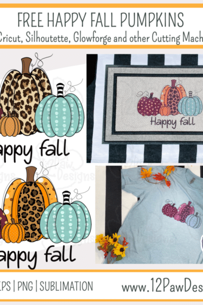 Happy Fall Pumpkins, Happy Fall, Fall Pumpkins, Cricut Silhouette Glowforge, Svg/Dxf/Png/Eps, Digital Download, Cut File