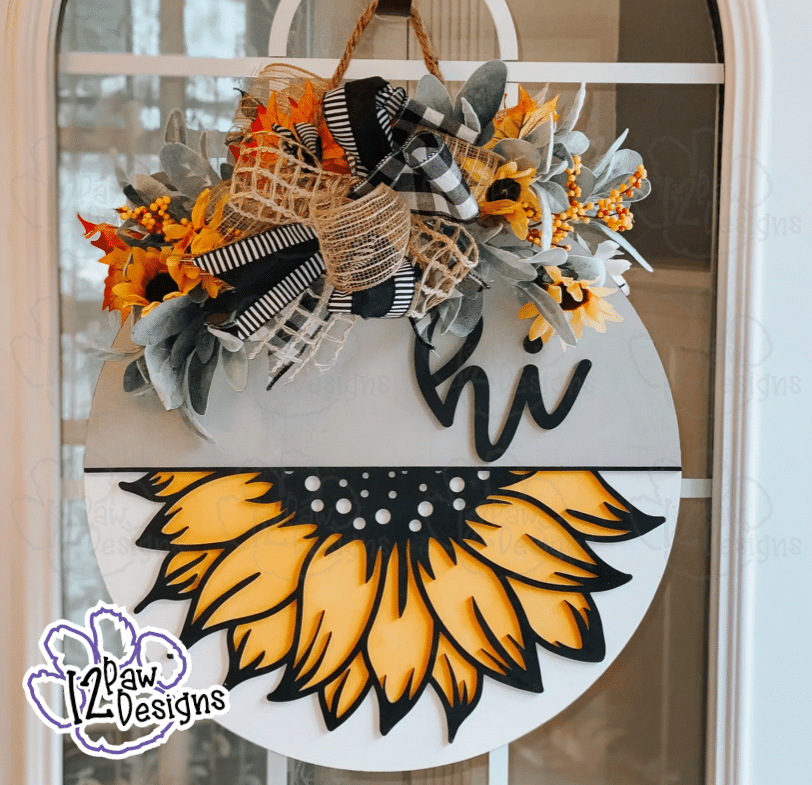 Sunflower Round, Sunflower, Sunflower Svg, Cricut Silhouette Glowforge, Svg/Dxf/Png/Eps, Digital Download, Cut File