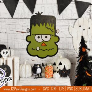 Frankenstein, Halloween Frankenstein, So Franken Cute, Cricut Silhouette Glowforge, Svg/Dxf/Png/Eps, Digital Download, Cut File