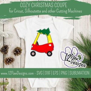 Cozy Coupe, Little Coupe, Christmas Coupe, Kiddie Car, Cricut Silhouette, Svg/Dxf/Png/Eps, Digital Download Cut File
