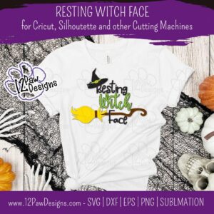 Resting Witch Face, Witch Face, Funny Halloween, Cricut Silhouette, Svg/Dxf/Png/Eps, Digital Download, Cut File