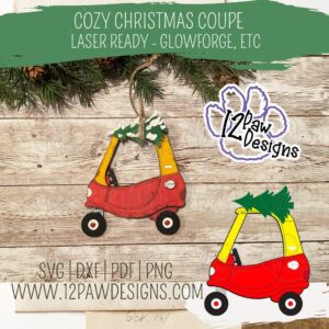 Laser Ready - Cozy Coupe, Little Coupe, Christmas Coupe, Kiddie Car, Cricut Silhouette, Svg/Dxf/Png/Pdf, Digital Download Cut File