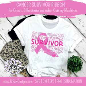 Cancer Survivor, Survivor, Ribbon, Cricut Silhouette, Svg/Dxf/Png/Eps, Digital Download, Cut File