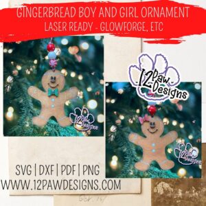 Gingerbread, Gingerbread Ornaments, Gingerbread Decorations, Glowforge, Svg/Dxf/Png/Eps, Digital Download, Cut File
