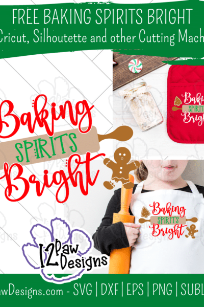 Baking Spirits Bright, Baking Svg, Christmas Baking, Cricut Silhouette, Svg/Dxf/Png/Eps, Digital Download, Cut File