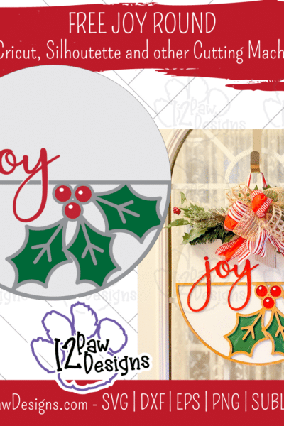 Joy Round, Joy Sign, Joy Christmas Sign, Cricut Silhouette, Svg/Dxf/Png/Eps, Digital Download, Cut File
