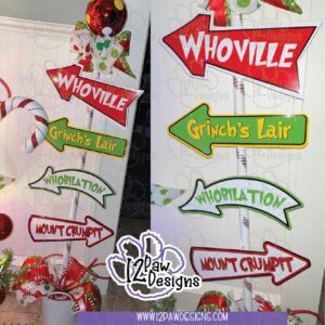 Grinch Christmas - Sign Post and Signs