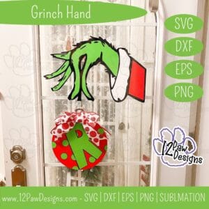 Grinch Hand, Grinch Ornament, Grinch, Cricut Silhouette, Svg/Dxf/Png/Eps, Digital Download, Cut File