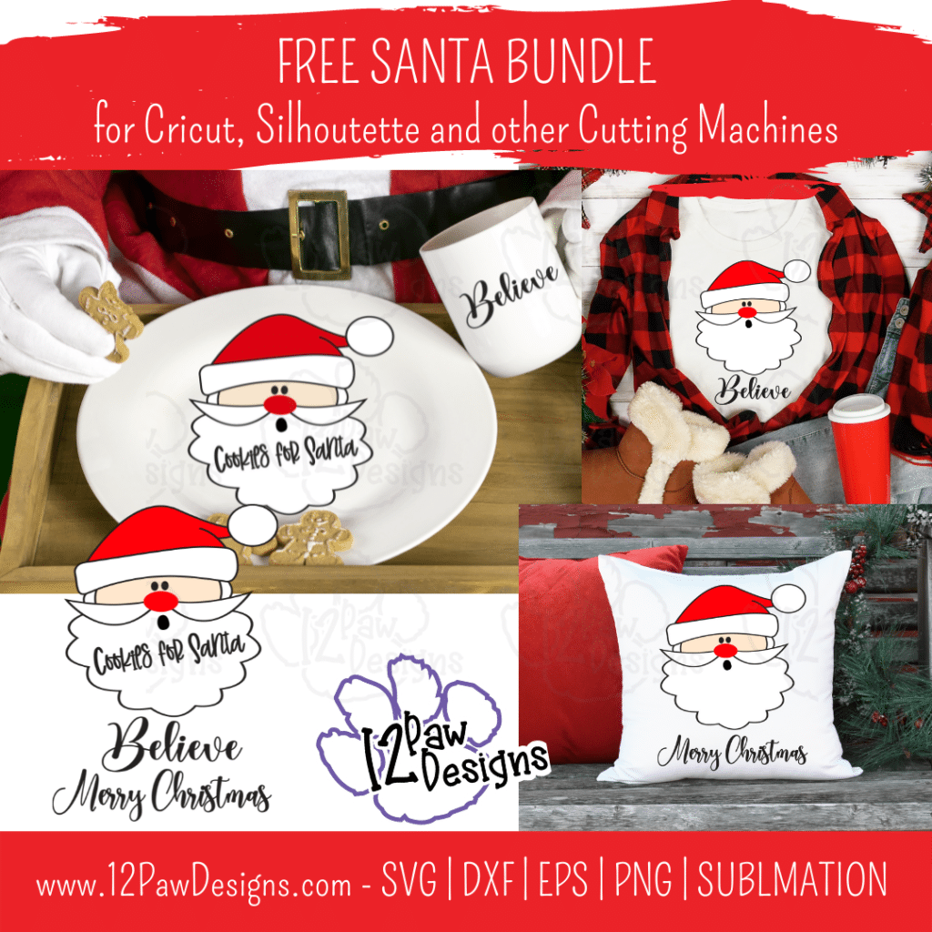 Cookies For Santa, Santa Believe, Santa Merry Christmas, Cricut Silhouette, Svg/Dxf/Png/Eps, Digital Download, Cut File