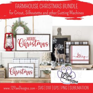Farmhouse Christmas Bundle, Farmhouse Christmas Sign, Farmhouse Svg, Cricut Silhouette, Svg/Dxf/Png/Eps, Digital Download, Cut File