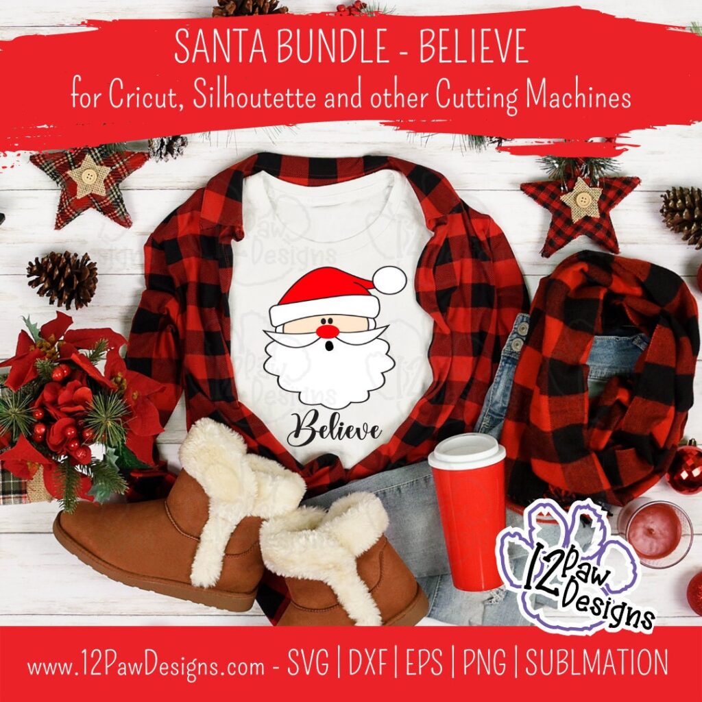 Cookies For Santa, Santa Believe, Santa Merry Christmas, Cricut Silhouette, Svg/Dxf/Png/Eps, Digital Download, Cut File
