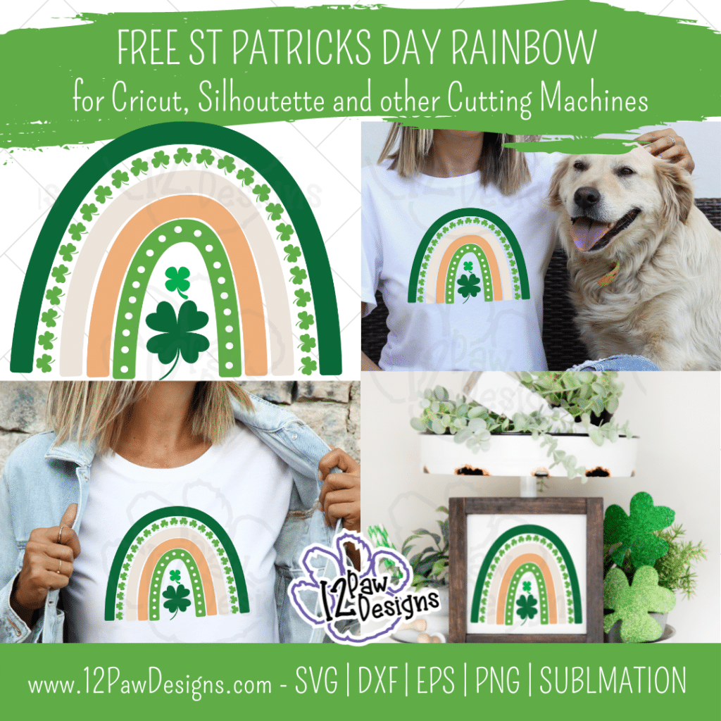 St Patrick'S Day Rainbow, Boho Rainbow, Shamrock Svg, Cricut, Silhouette, Sublimation, Svg, Png, Digital Download, Cut File