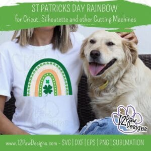St Patrick'S Day Rainbow, Boho Rainbow, Shamrock Svg, Cricut, Silhouette, Sublimation, Svg, Png, Digital Download, Cut File