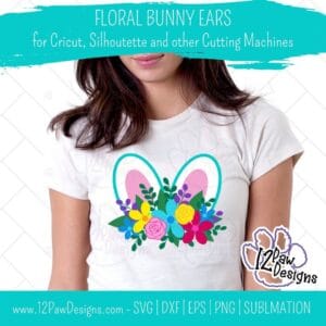 Floral Bunny, Floral Bunny Ears, Easter Bunny, Floral Rabbit, Cricut, Silhouette, Sublimation, Svg, Png, Digital Download, Cut File