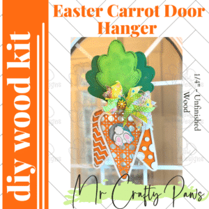 Diy Easter Door Hanger, Bunny Door Hanger, Carrot Door Hanger, Easter Decor, Bunny Decor Wood Kit, Unfinished Wood Blank, Diy Laser Cut Wood Kit