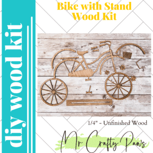 Diy Bike with stand, Bike Decor, Wooden Bicycle, Bike flower decor, Unfinished Wood Blank, Diy Wood Kit