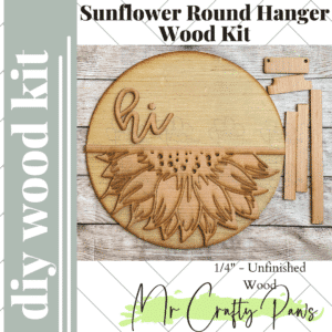 Diy Sunflower Door Hanger, Sunflower Sign, Front Door Decor, Unfinished Wood Blank, Diy Wood Kit