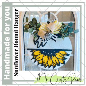 Handmade Sunflower Door Hanger, Painted Sunflower Sign, Front Door Decor, Wall Hanger Sign, Hand-Painted Sign
