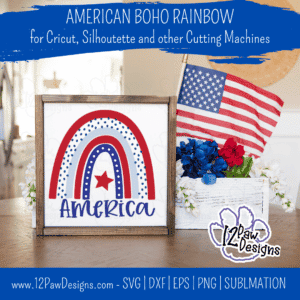 American Rainbow, America, Red White Blue Rainbow, Boho Rainbow, Cricut Silhouette, Svg/Dxf/Png/Eps/Sublimation, Digital Download, Cut File