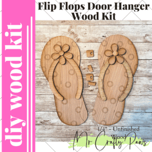 Diy Flip Flop Sign, Flip Flop Door Hanger, Wall Hanger Sign, Unfinished Wood Blank, Diy Wood Kit