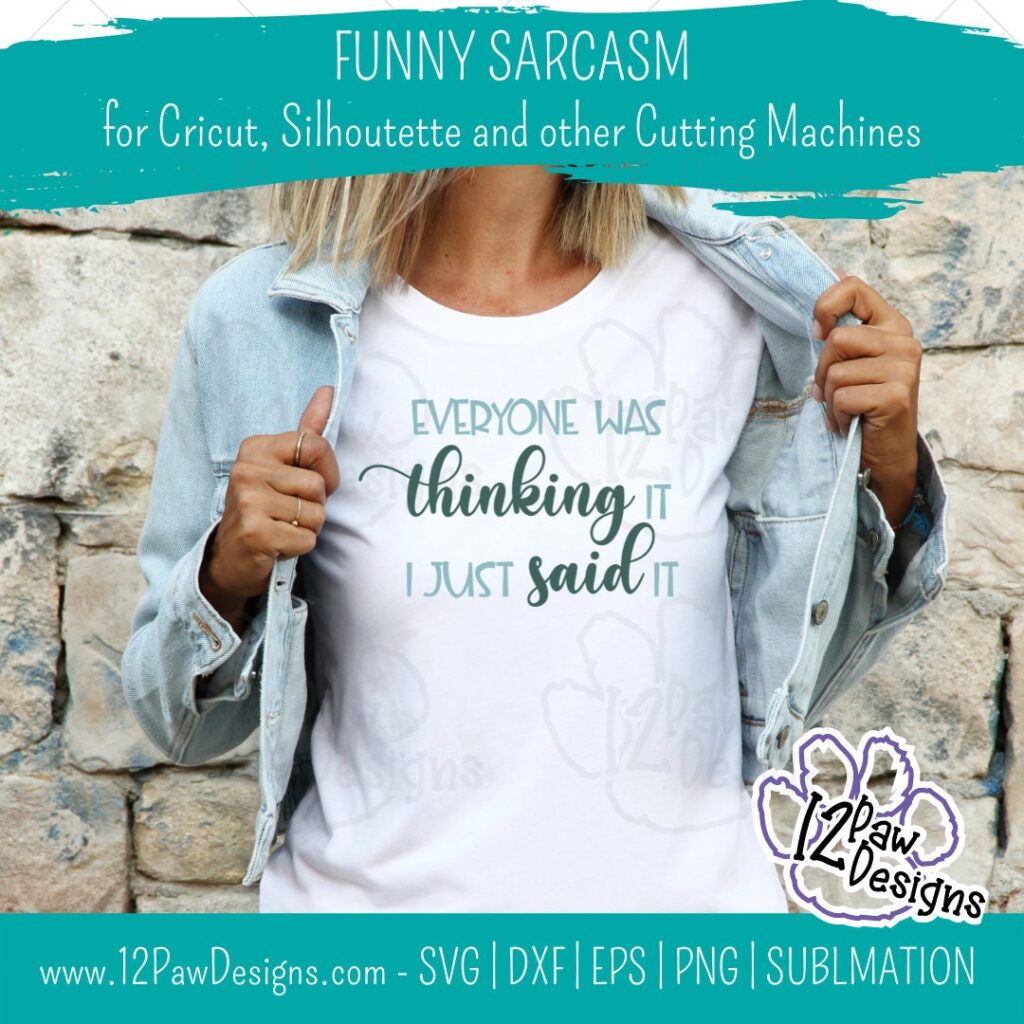 Funny Sarcastic Quotes, Fun Fact I Don'T Care, Everyone Was Thinking It I Just Said It , Funny Svg, Cricut, Silhouette, Sublimation, Svg, Png, Digital Download, Cut File