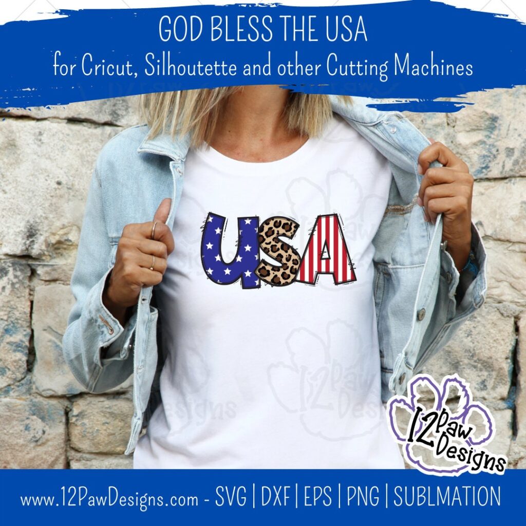 God Bless The Usa, America, 4Th Of July, Patriotic, Cricut, Silhouette, Sublimation, Svg, Png, Digital Download, Cut File