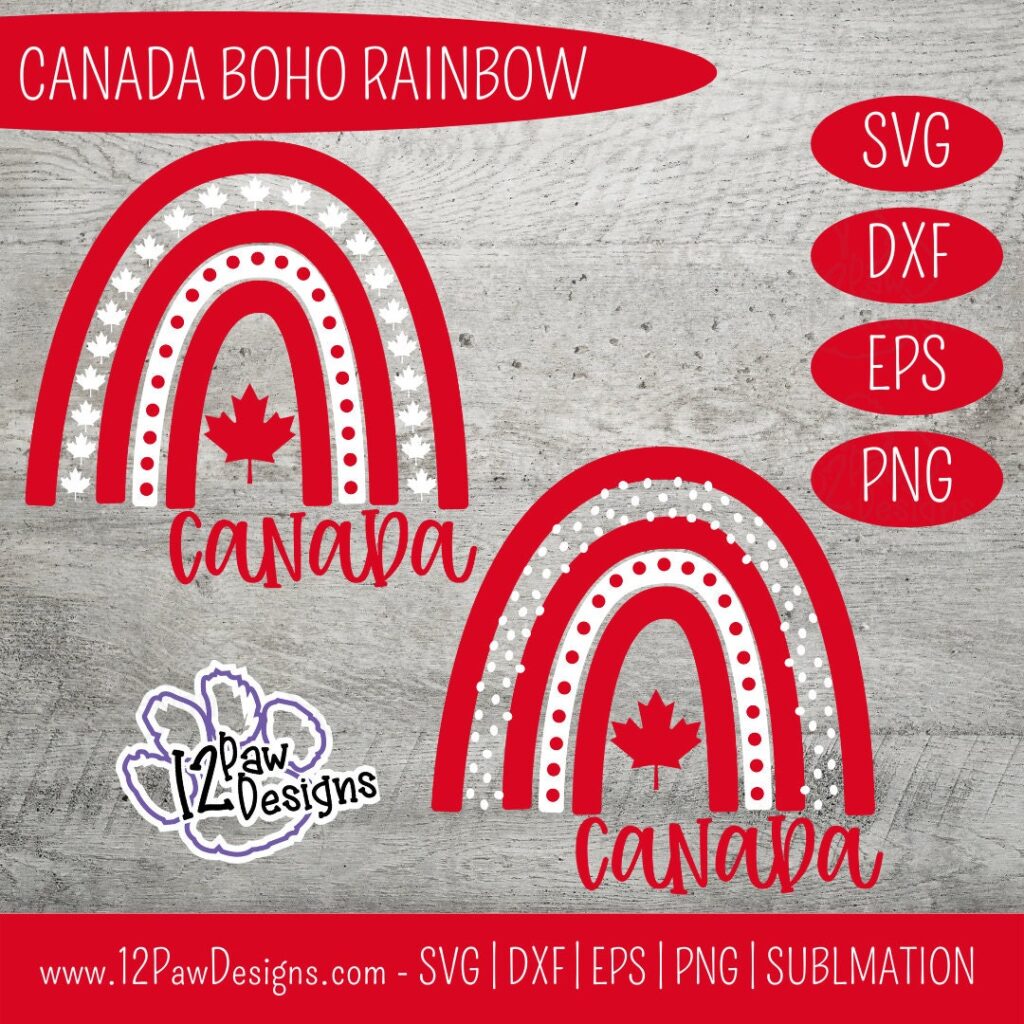 Canada Rainbow, Canada, Boho Canada, Boho Rainbow, Cricut Silhouette, Svg/Dxf/Png/Eps/Sublimation, Digital Download, Cut File